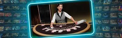 Antarmuka beranda aplikasi mobile rakyatjp dengan meja live dealer